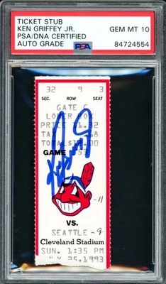 Ken Griffey Jr. Auto 6/25/93 Home Run Ticket Stub Sig 10 8 Game Straight Streak - Image 1 of 2