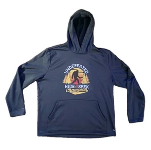 Xersion Bigfoot Pullover Mens Size Large Gray Hooded Sweatjacket Sasquatch Yeti - Picture 1 of 8