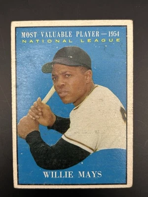 Tarjeta 1961 Topps #482 Willie Mays 1954 Jugador Más Valioso (MVP) Gigantes de Nueva York en muy buena condición Foto 1 de 4