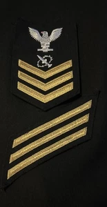 US Navy PO1/E6 Rate Missile Technician w/ Service Gold Petty Officer 1 Large USN - Bild 1 von 3