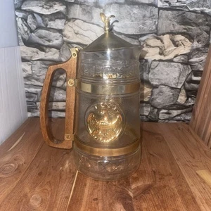 Vintage Inland Glass Lidded Beer Stein Tankard Pitcher - Picture 1 of 9