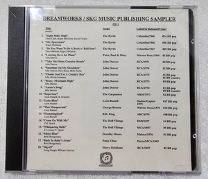 Dreamworks SKG Music Publishing Sampler Promo CD RARE 2 CD's NMC - Foto 1 di 7