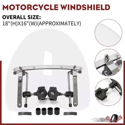 Parabrisas transparente grande 18"x16" para Yamaha V Star 1100 Victory Vegas Foto 1 de 4