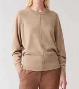 COS Women’s Knitted Crewneck Sweater Cotton-Yak Hair Jumper Camel/Tan Sz M NWT - Picture 1 of 12
