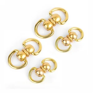 2Pcs Brass Swivel Double Rings Connector Craft Hardware Accessories For Belts - Picture 1 of 18