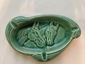 VTG 1950s Porcelain Ceramic Horse Trinket Tray Dish Ashtray - Picture 1 of 9