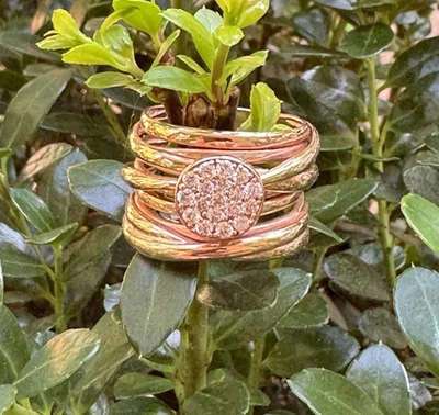 EFFY Diamond 14k Rose Gold Wide Multi-Band Crossover Ring, Size 7.5, 725 - Image 1 of 4