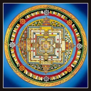 Hand painted Original Tibetan mandala Chakra painting Yoga Thangka Buddha Art 09 - Picture 1 of 6