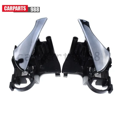 Par de manijas de puerta interiores cromadas delanteras izquierda y derecha para Daewoo Nubira 1999-02 Foto 1 de 4