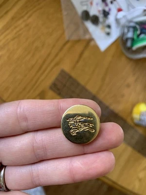 Burberry Prorsum Knight Gold tone metal Main Front Replacement button   - Image 1 of 4