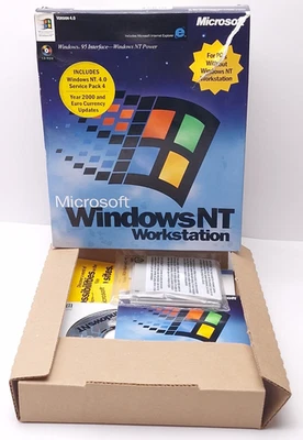 Microsoft Windows NT Workstation 4.0 CD Full Version - Complete CD ROM Diskette - Image 1 of 4
