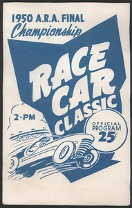1950 A.R.A. Dirt Track Championship Program - Picture 1 of 1