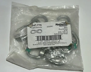 NATIONAL HARDWARE N247-775 Forged Swivels , Round Eye 3/16" SWL 700Lb, Galvanize - Picture 1 of 3