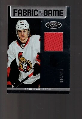 CERTIFIED  12/13 ERIK KARLSSON JERSEY CARD # FOG-EK OTTAWA SENATORS 50/299 - Image 1 of 2