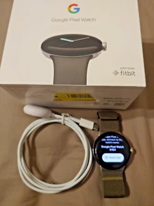 OPEN BOX Google Pixel Watch 1st Gen 41mm GPS WiFi Bluetooth Silver GQF4C - Picture 1 of 10