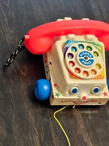 Vintage 1961 Fisher Price #747 Chatter Phone Rotary Telephone Pull Toy #747 - Picture 1 of 15