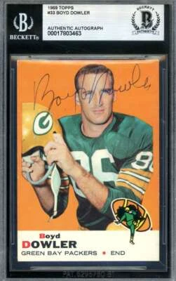 Boyd Dowler Beckett BAS Vintage Signed 1969 Topps Autograph Packers - Image 1 of 2