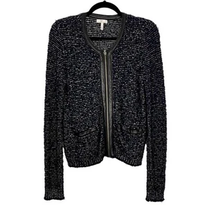 Joie Jacolyn B Schlaufenjacke Mitternachtsblau schwarz Ziegenleder Zierleiste klein S - Bild 1 von 6