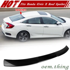 2020 DX EX-L Fits HONDA Civic 10th Sedan Roof Spoiler V Type Wing Painted Black - Bild 1 von 4