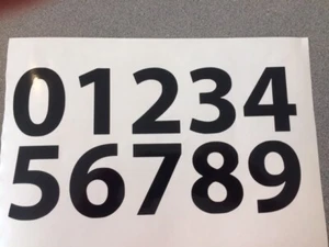 Vinyl Number Stickers 70mm Stick House Bin Peel Sign Van Craft Self Adhesive - Picture 1 of 5
