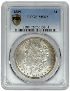 1889 Morgan Silver Dollar $1 Coin PCGS MS 62 - Picture 1 of 2