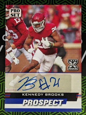 Kennedy Brooks (XRC) 2022 Leaf Pro Set Draft Prospect Auto PSP-KB1 Eagles OU - Image 1 of 2