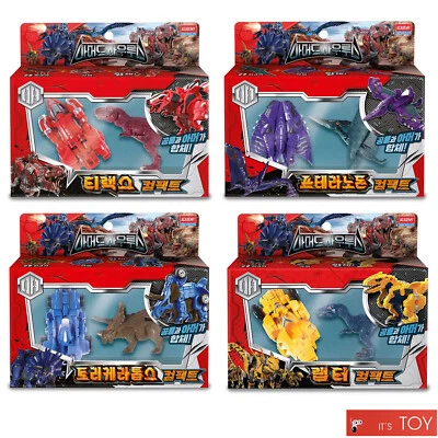 Armored Saurus T.REX PTERANODON TRICERATOPS RAPTOR Compact Dinosaur Figures set  - Image 1 of 4