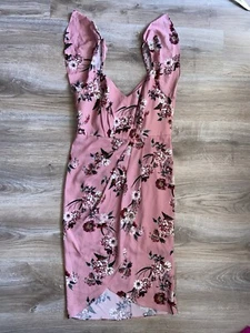 Forever New Kleid Blumen Cocktailkleid Geblümt Altrosa Größe 40 - Bild 1 von 8