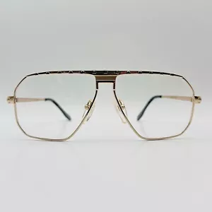 Bolero eyeglasses Men Ladies Angular Gold Green True Vintage 80s Mod. 91245 Neu - Picture 1 of 12