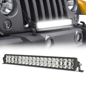 Front/Rear Bumper 20" LED Light Bar Spot Flood Beam for 07-18 Jeep Wrangler JK - Picture 1 of 13