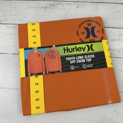 Hurley Upf Natación 50+ Manga Larga Protector Erupciones Juvenil Niño Top Talla 5/6 Niños Camisa Foto 1 de 4