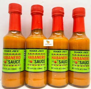 4 bottles  Trader Joes Habanero Hot Sauce Net Wt 4.2 Fl Oz Each Bottle - Picture 1 of 2