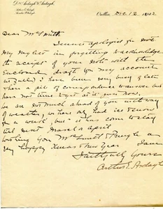 1902 DR ARTHUR E ARDAGH ORILLIA ONTARIO CANADA LETTERA FIRMATA DA LUI  - Foto 1 di 1