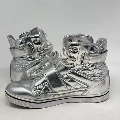 Zapatillas deportivas Vlado Atlas para mujer 8 metálicas plateadas altas acolchadas con correa zapatos de skate Foto 1 de 4