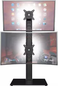 Dual Monitor Stand - Vertical Stack Screen Free-Standing Monitor Riser Fits Two - Picture 1 of 12