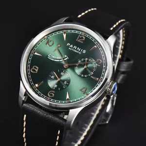 Reloj de pulsera informal Parnis 41,5 mm movimiento automático para hombre niño hombre correa de cuero - Imagen 1 de 37