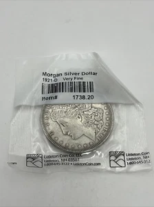 1921-D Morgan Silber Dollar in sehr guter Erhaltung 90% Silber von Littleton Münze - Bild 1 von 4