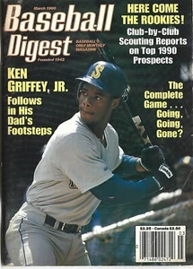 MARCH 1990 BASEBALL DIGEST SEATTLE MARINERS KEN GRIFFEY ROOKIES TOP PROSPECTS - Picture 1 of 1