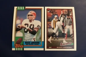 1990 & 1991 Topps #171 #595 REGGIE LANGHORNE Lot 2 Cleveland Browns - Picture 1 of 2