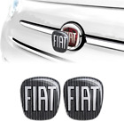 Fiat 14186a 3d Sticker, Black Logo Replacement For Fiat 500, 2 Pieces, Front And