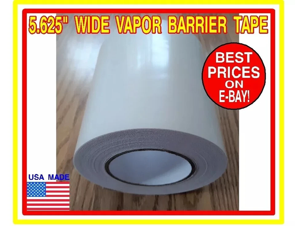 5.625" X 180' ROLL OF POLYETHYLENE VAPOR BARRIER SEAM TAPE. MADE IN THE U.S.A. - Image 1 of 1