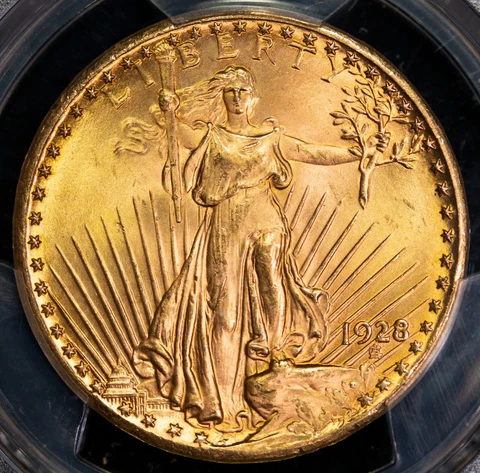 1928 PCGS MS66 $20 Saint Gaudens Gold Double Eagle #P16840 Cover