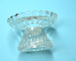 Pressed thick Clear Glass VOTIVE CANDLE HOLDER PEDESTAL Partylite - Picture 1 of 3