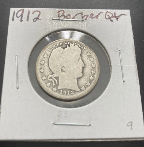 1912 BARBER QUARTER 90% Silver Coin Cover