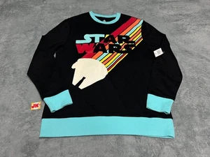 NEW Star Wars Sweater Adult Medium Black Blue Millennium Falcon Disney Parks - Picture 1 of 5