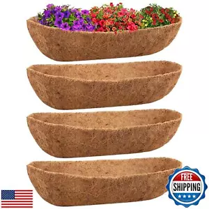 Legigo 4PCS 36 Inch Natural Trough Coco Coir Liners Planters Replacement, Pre - Picture 1 of 5