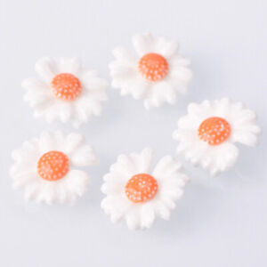 10pcs 18mm Daisy Flower Shape Hole on Back Loose Ceramic Beads For DIY Jewelry