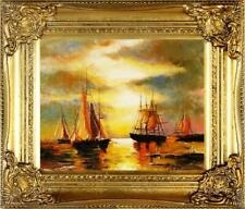 Gemälde Ölbild Bild Ölbilder Rahmen Bilder Seefahrt Schiffe Meer Ölgemälde 05689