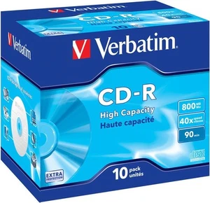 10 Verbatim CD-R 90 Min 800Mb 48x High Capacity Rohlinge Jewelcase - Bild 1 von 2