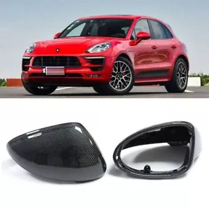 Carbon Fiber Car Side Mirror Covers Replacement Cap For Porsche Macan 2014-2022 - Foto 1 di 4